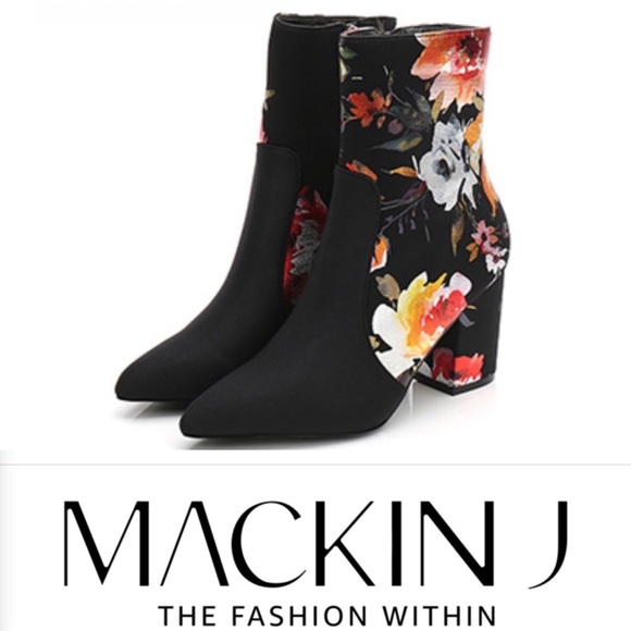 Mackin J Shoes - Mackin J Floral Satin Booties